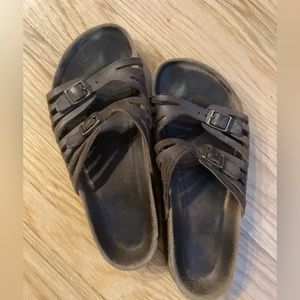 Women’s well worn Birkenstock sandals